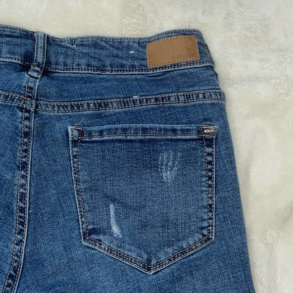 GARAGE Blue High Rise Jeans Ripped at the Knees - Picture 6 of 6